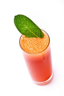 Fresh carrot juice and mint clipart