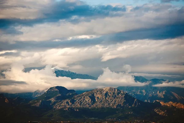 stock image Picturesque snow covered mountain peaks