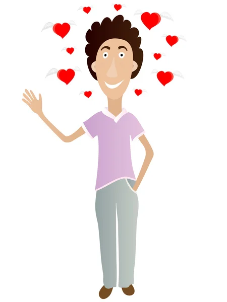 stock vector Vector illustration of man in love