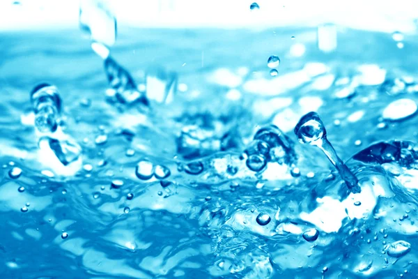 Μπλε Νερό Splash Μακροεντολή Από Κοντά — Φωτογραφία Αρχείου