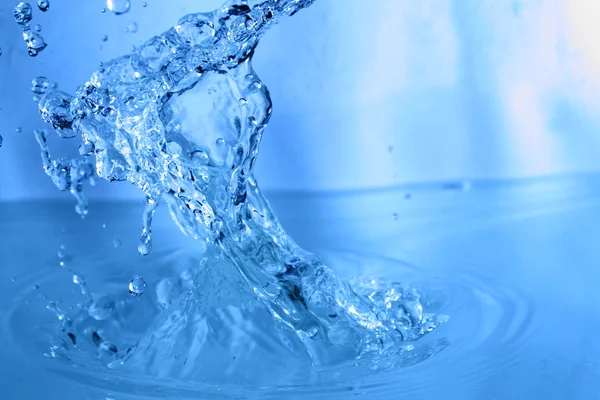 Blått Vatten Stänk Makro Närbild — Stockfoto