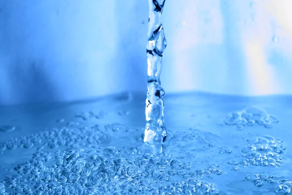 Modré Vody Splash Makro Zblízka — Stock fotografie