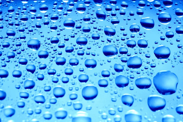Tiszta Kék Vízcseppek Makró Háttér — Stock Fotó