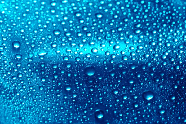 Temiz Mavi Waterdrops Makro Arka Plan — Stok fotoğraf