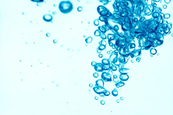 Blått Vatten Bubblor Ren Bakgrund — Stockfoto