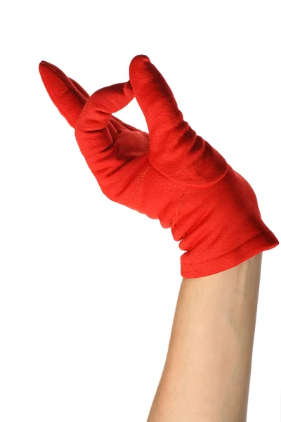 Rote Hand Zeigt Okay Zeichen — Stockfoto