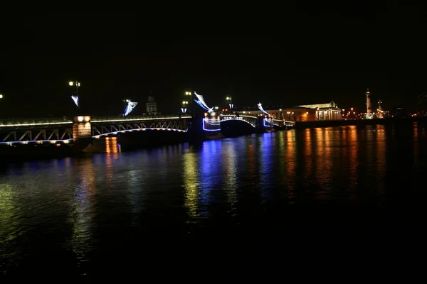 Вид Санкт Петербург Ночью — стоковое фото