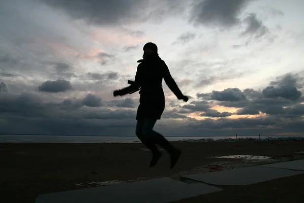 Sukses Gadis Lompat Langit — Stok Foto