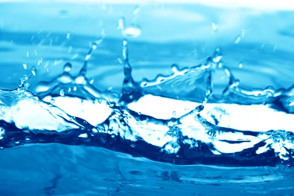 Salpicadura Agua Azul Macro Primer Plano — Foto de Stock