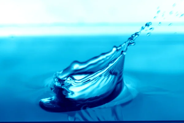 Blå Vand Splash Makro Nærbillede - Stock-foto