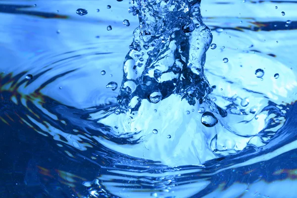 Blaues Wasserspritzmakro Aus Nächster Nähe — Stockfoto