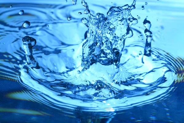 Blauwe Water Splash Macro Close — Stockfoto