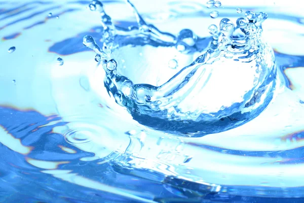 Salpicadura Agua Azul Macro Primer Plano —  Fotos de Stock