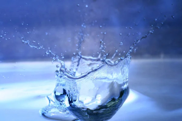 Μπλε Νερό Splash Φύση Φόντο — Φωτογραφία Αρχείου