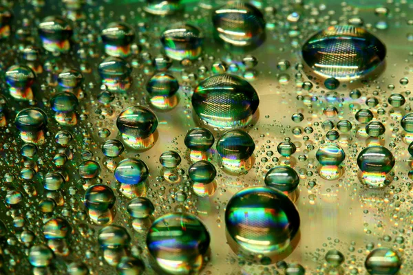 Clean Multicolored Waterdrops Macro Background — Stock Photo, Image