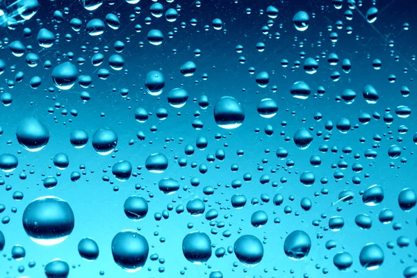 Čisté Modré Kapky Vody Makro Pozadí — Stock fotografie
