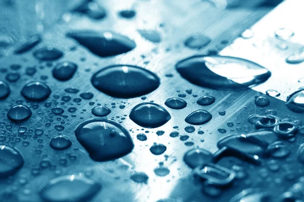 Schone Blauwe Waterdrops Macro Achtergrond — Stockfoto