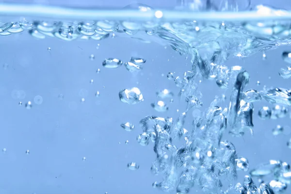 Niebieski Wody Pęcherzyki Makro Bliska — Zdjęcie stockowe