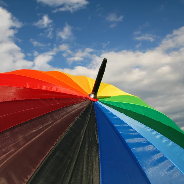 Deštník Modré Obloze Čekají Déšť — Stock fotografie