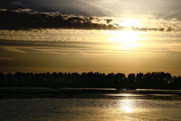 Niedergang Abend Schön See Eine Landschaft Der Himmel — Stockfoto