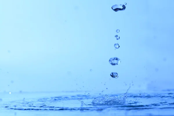 Kék Víz Splash Makró Közelről — Stock Fotó