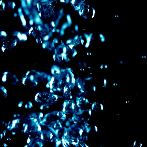 Vatten Bubblor Isolerad Svart Bakgrund — Stockfoto