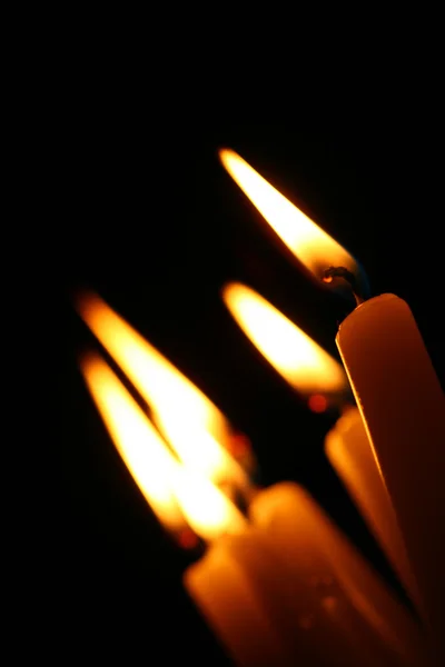 Heilige Kaarsen Donker Zwarte Achtergrond — Stockfoto