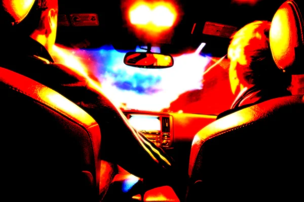 Araba Bulanık Gece Hareket Hız Sürücü — Stok fotoğraf
