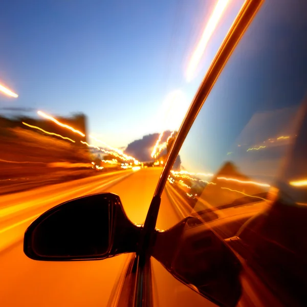 Snelheid Drive Auto Nacht Motion Wazig — Stockfoto