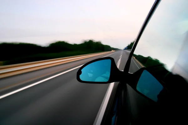 Hastighet Bilen Motorvägen Rörelse Suddig — Stockfoto