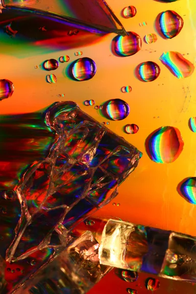 Colorido Gotas Água Macro Perto — Fotografia de Stock