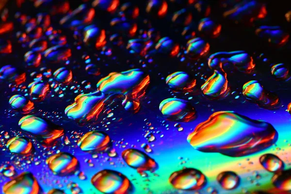 Μακροεντολή Σταγόνες Χρωματισμένο Νερό Από Κοντά — Φωτογραφία Αρχείου