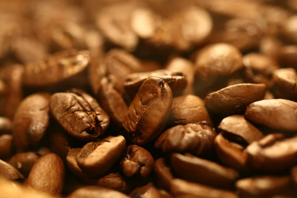 Very Hot Big Black Coffee Beans Macro — Stock Photo, Image