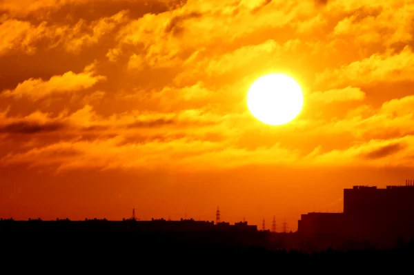 Stads solnedgång — Stockfoto