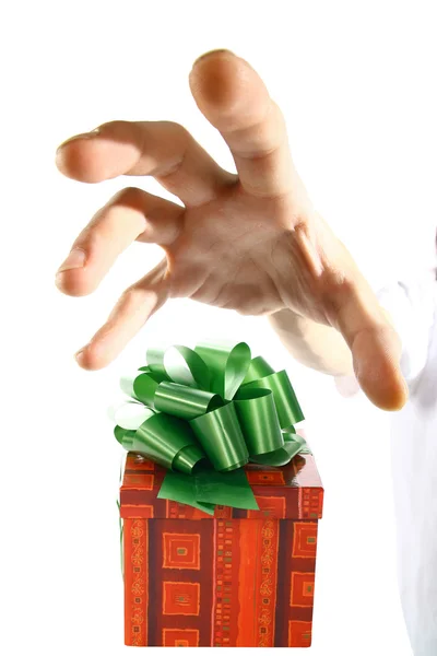 Hand Tries Seize Gift Already Soon — Stock Photo, Image