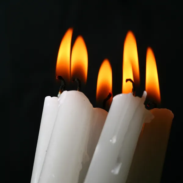 Heilige Kerzen Dunkelheit Auf Schwarzem Hintergrund — Stockfoto