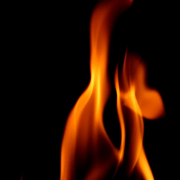 Požár na černém pozadí — Stock fotografie