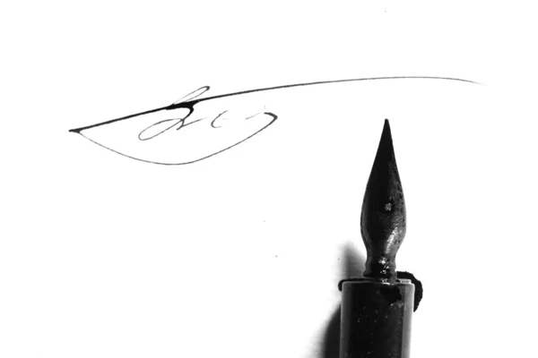 Письменник чорнило і ручка — стокове фото