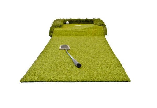Mini golf sur fond blanc isolé — Photo