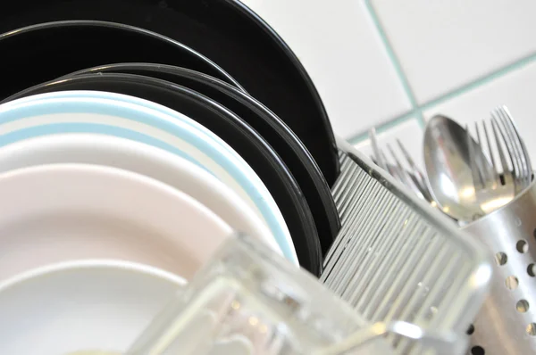 Чистий Посуд Стійці — стокове фото