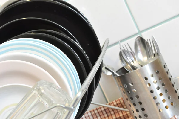 Clean Dishes Rack — Stock Photo, Image