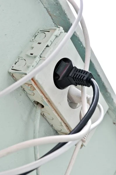 The old socket with three plugs — Stock Photo, Image