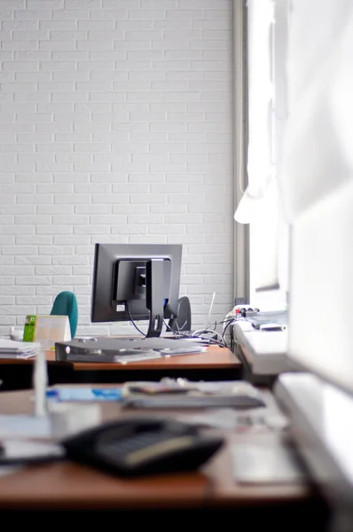 stock image Office. view on the desktop and monitor