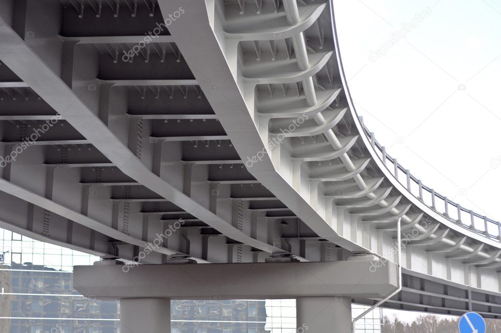 Automobile overpass. bottom view