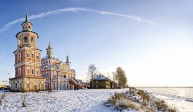 Panoramic photo of Simeon Stolpnik church in Great Ustjug clipart