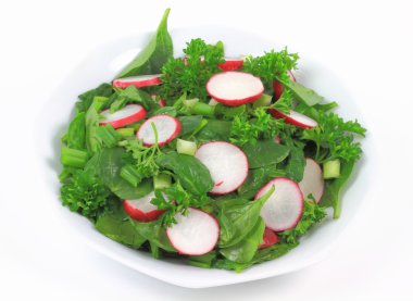 Mixed Organic Baby Spinach Salad. clipart