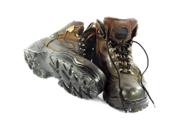 Безопасная Обувь Видимыми Местами Этикетками Левый Размытый Производитель Должен Добавить — стоковое фото