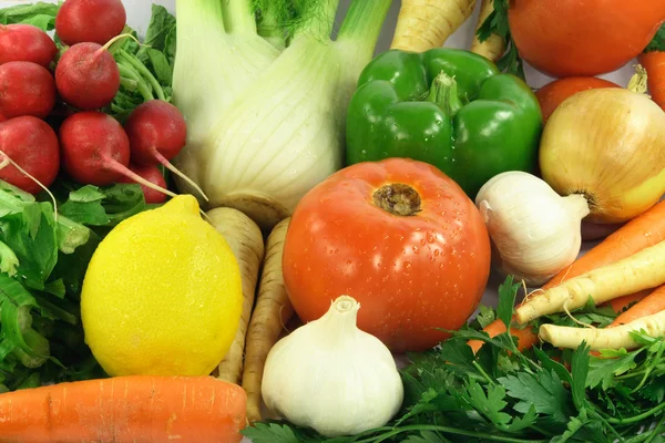 Legumes, Frutas, Ingradientes e Especiarias — Fotografia de Stock