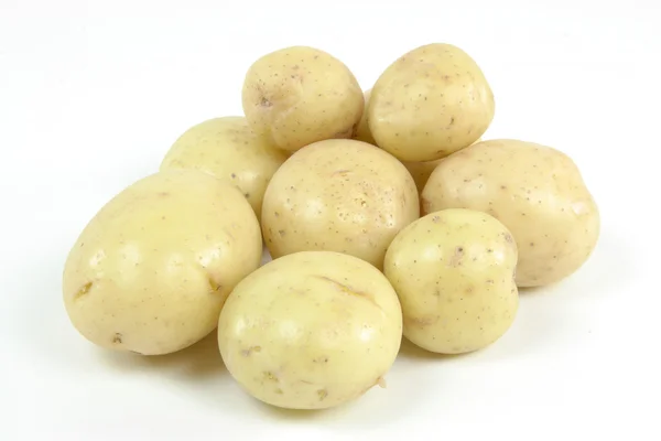 Empilhe Mini Batatas Brancas Frescas Quadro Vida Morta — Fotografia de Stock