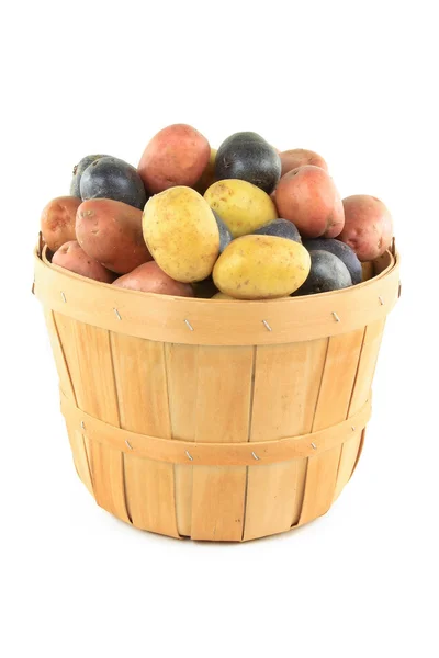 Imagem Imóvel Diferentes Cores Mini Batatas Amarelo Vermelho Azul Escuro — Fotografia de Stock